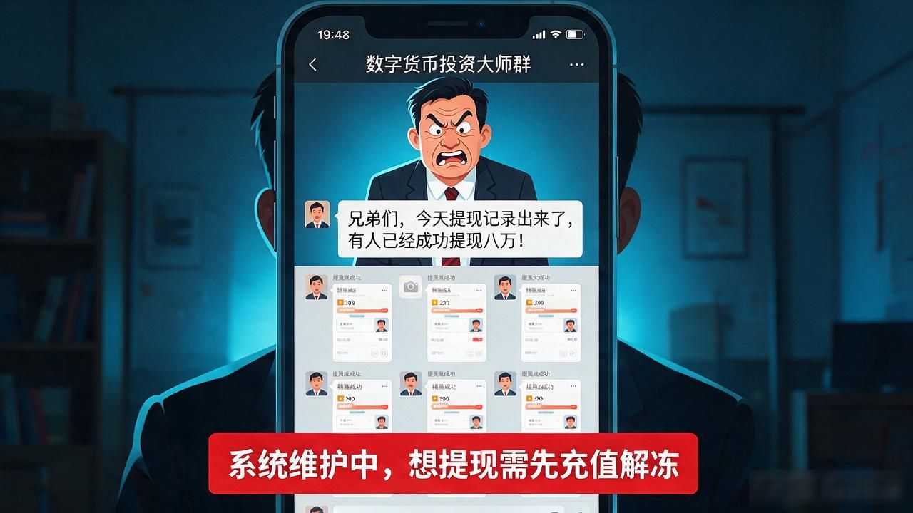 数字货币微信群让你给钱投资，十个人九个亏完，这钱有去无回