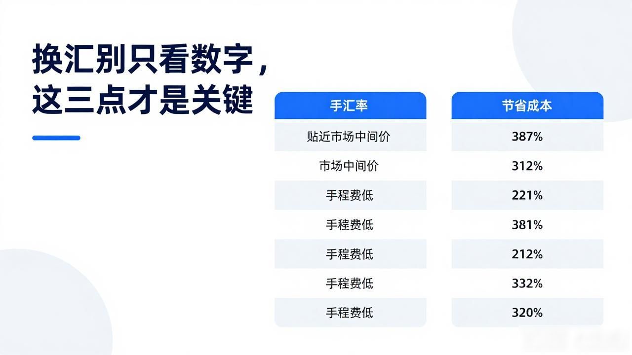 换汇别只看数字，这三点才是关键
