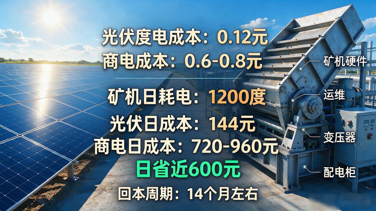 光伏配矿机值不值得投？数字货币光伏收益算笔明白账
