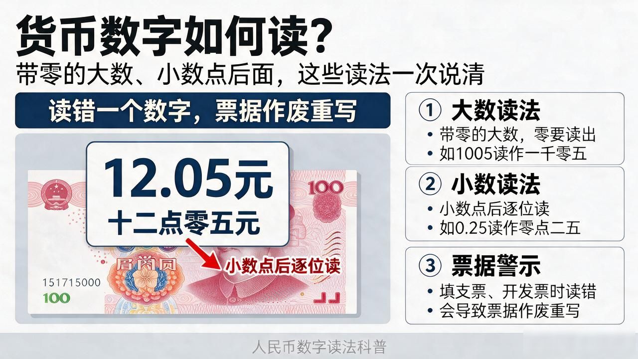 货币数字如何读？带零的大数、小数点后面，这些读法一次说清