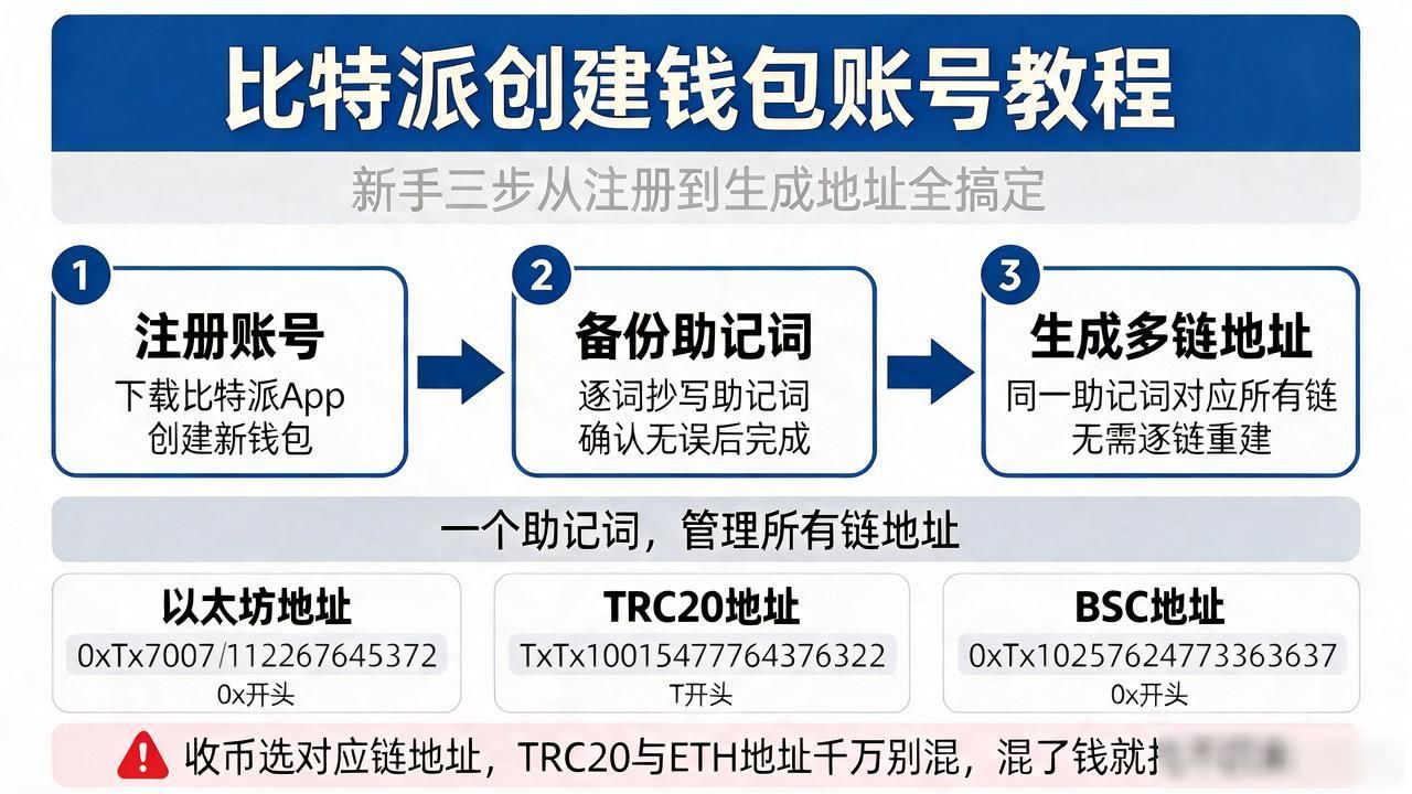 比特派创建钱包账号教程：新手三步从注册到生成地址全搞定