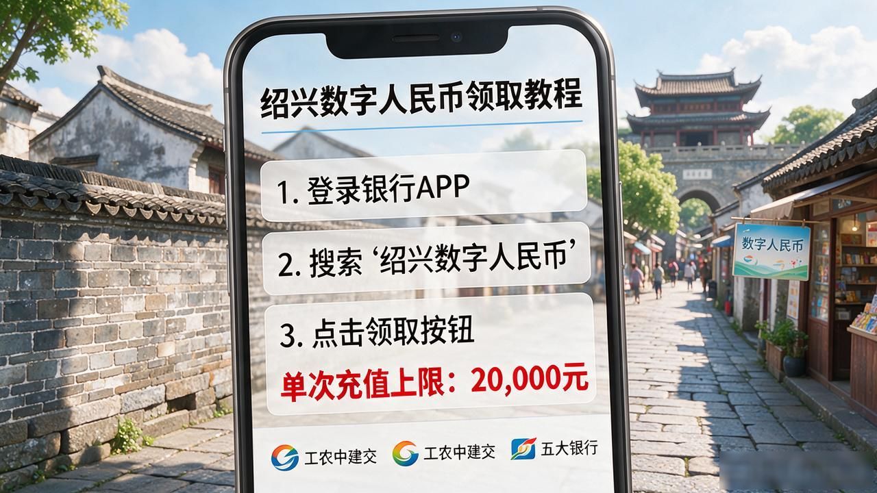 绍兴数字人民币怎么领取?手把手教你手机上三步办好,不用跑银行