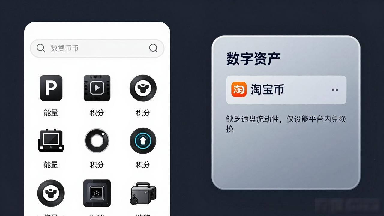 淘宝搜数字货币，多是些“能量”“积分”概念