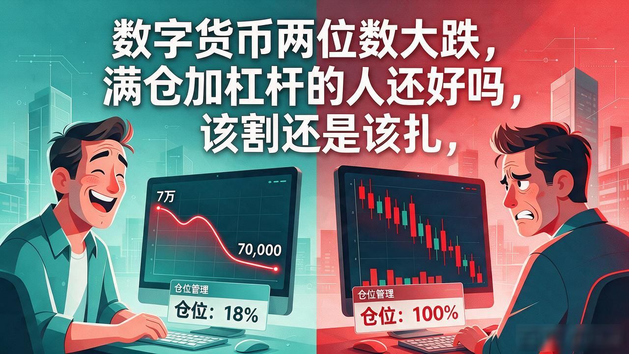 数字货币两位数大跌,满仓加杠杆的人还好吗,该割还是该扛