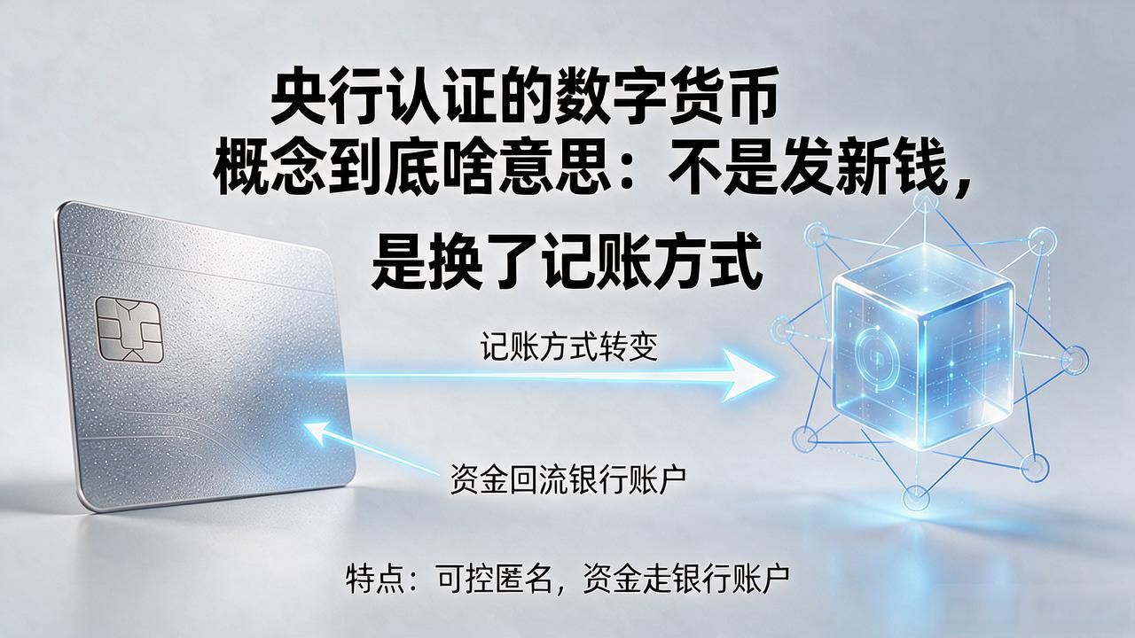 央行认证的数字货币概念到底啥意思:不是发新钱,是换了记账方式