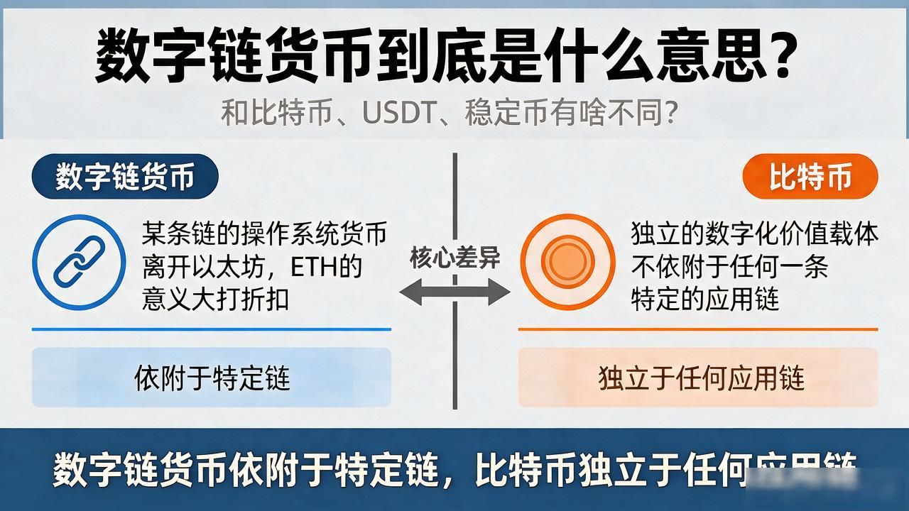 数字链货币到底是什么意思？和比特币、USDT、稳定币有啥不同？