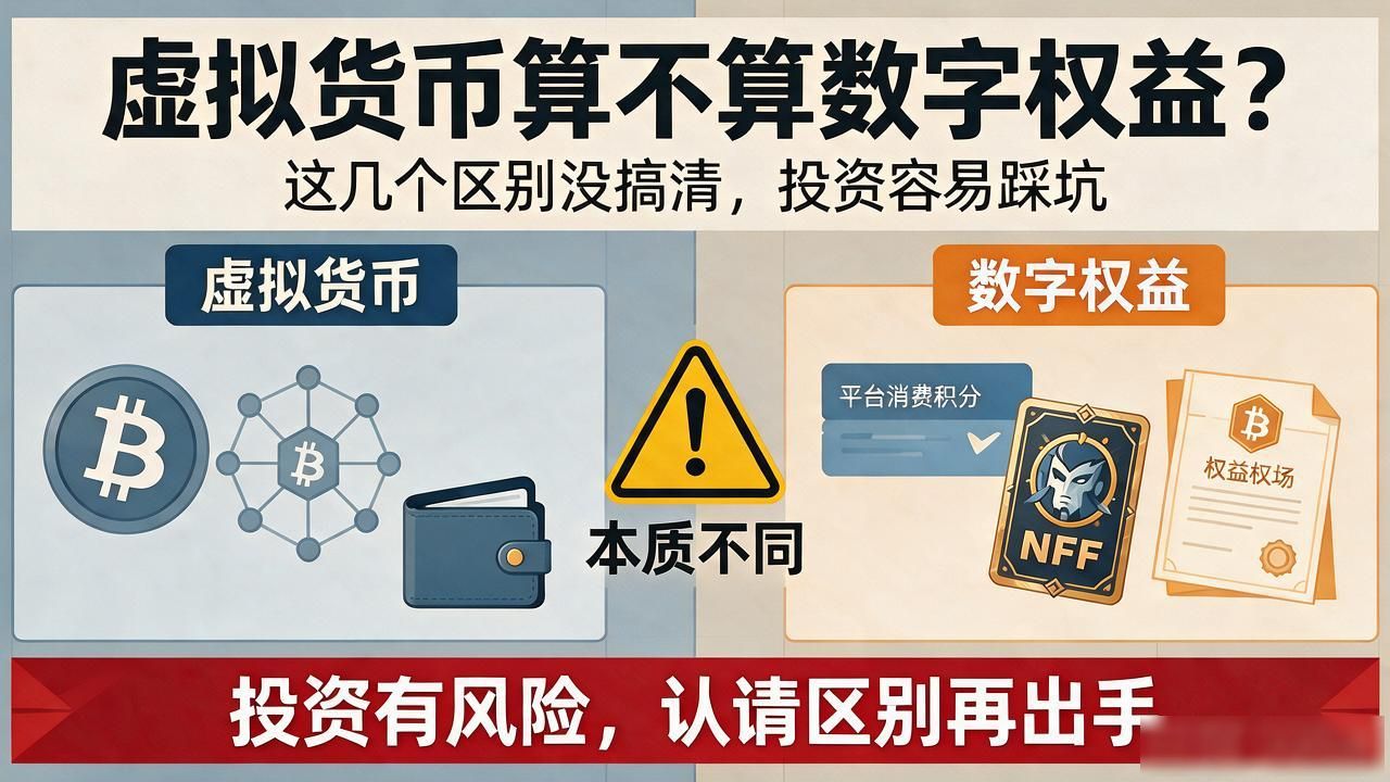 虚拟货币算不算数字权益？这几个区别没搞清，投资容易踩坑