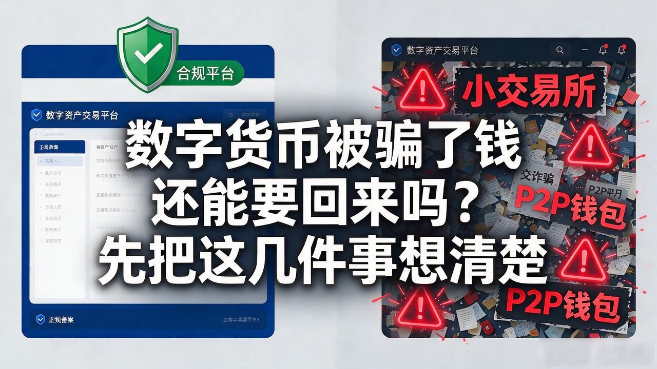 数字货币被骗了钱还能要回来吗？先把这几件事想清楚